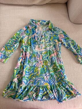 Lilly Pulitzer Girls Floral Polo Dress in Blue, Pink, Green